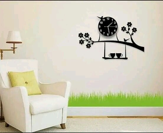 Large wooden hanging cups with tree branch clock (PRODUCT CODE : ZS19)